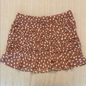 Abercrombie Brown Polka Dot Ruffled Skirt
